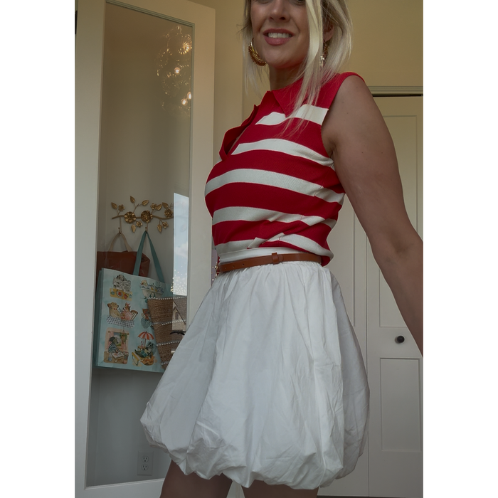 Baby you’re a firework striped sleeveless sweater