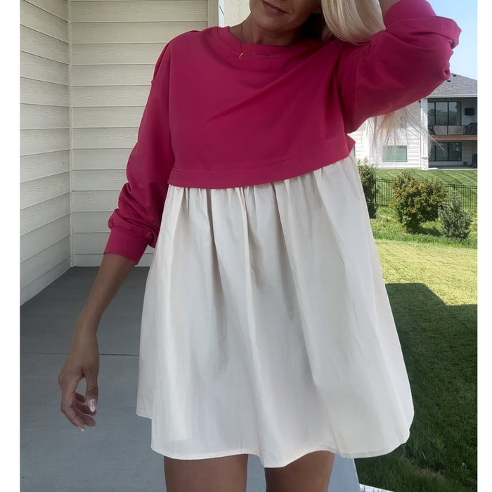 Magenta Bloom mini dress