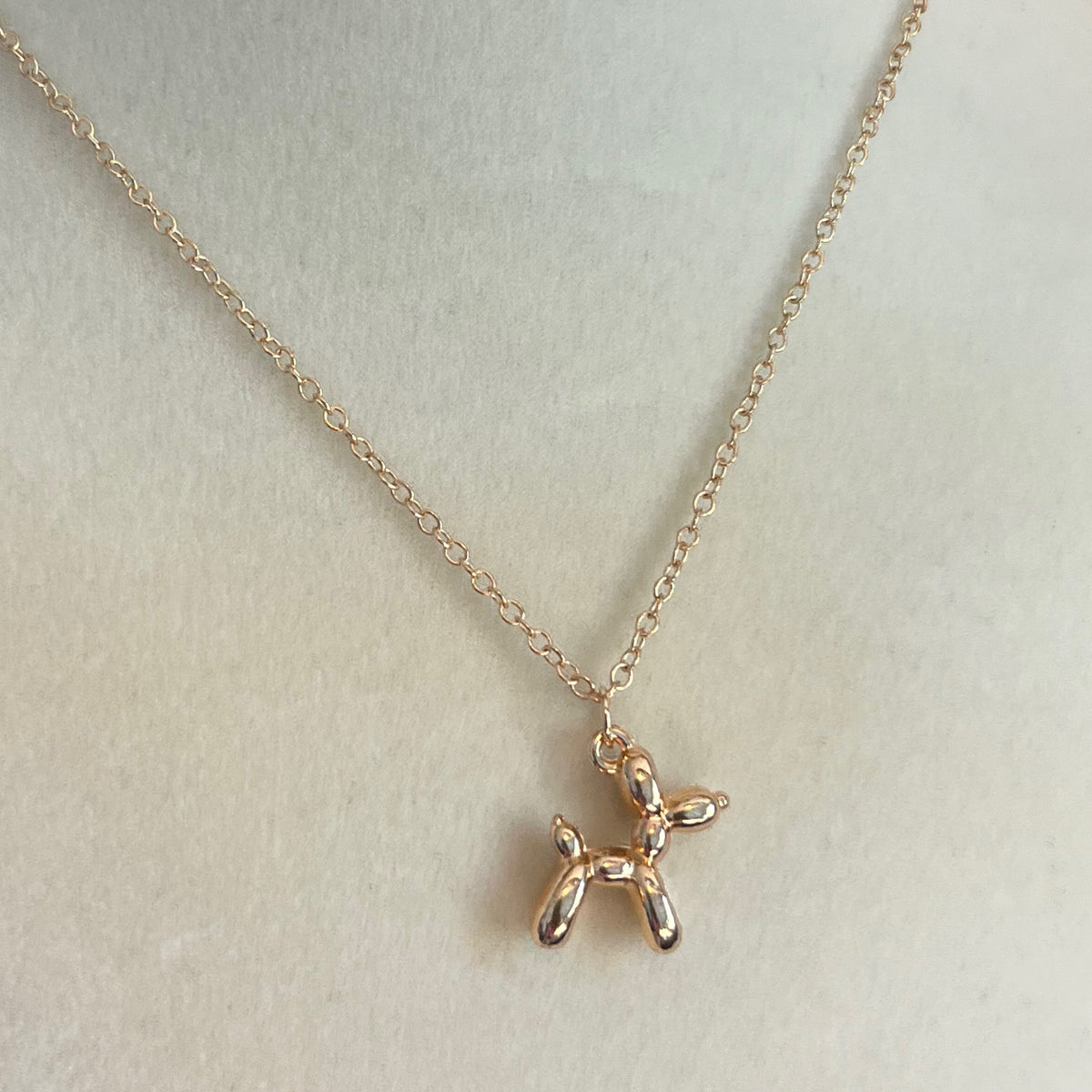 Golden Balloon Dog Necklace