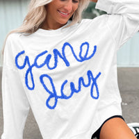 Game Day Tinsel Pullover preorder