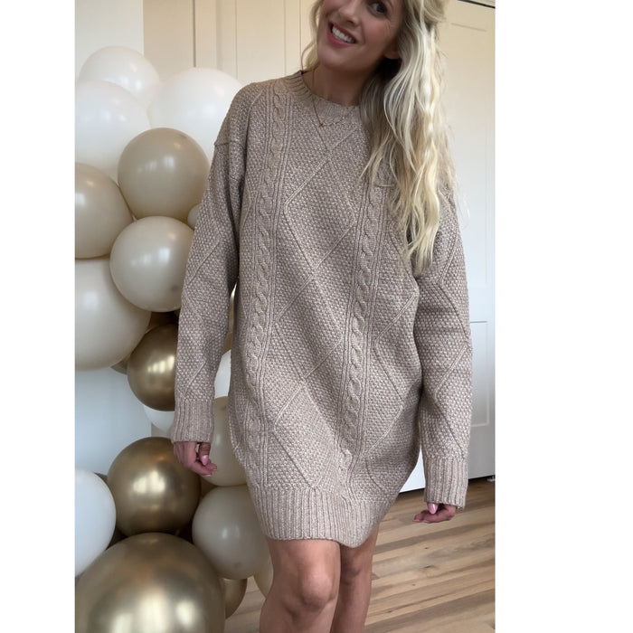 Cable Knit Sweater Dress