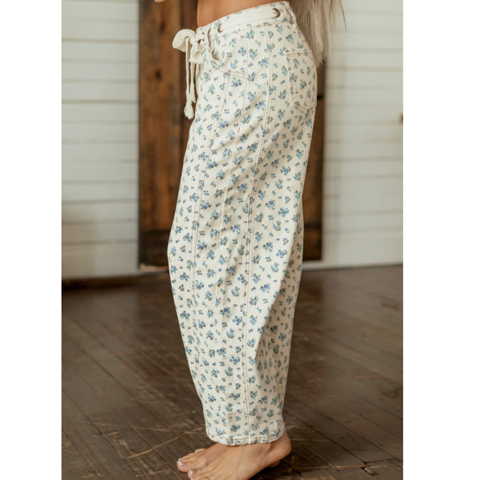PREORDER Forget me not floral denim