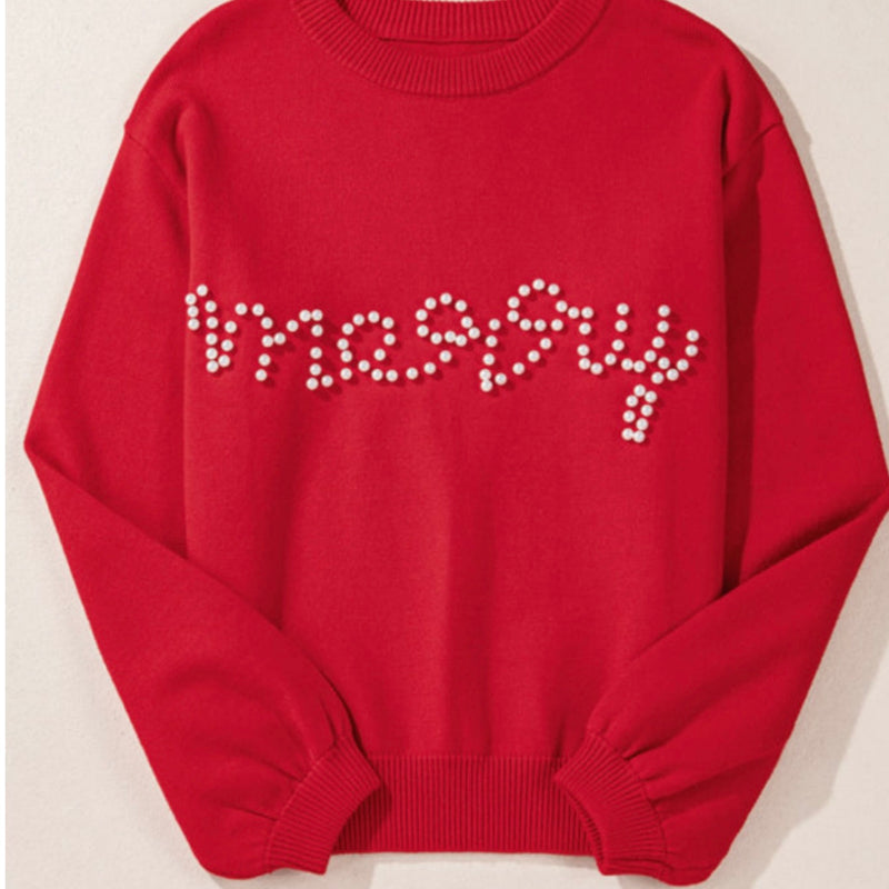 Merry and Bright Beaded Sweater