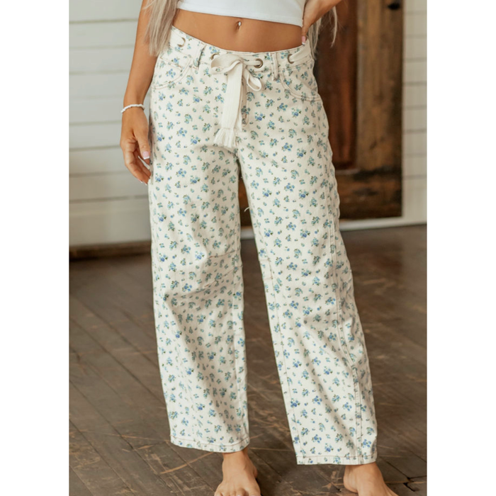 PREORDER Forget me not floral denim